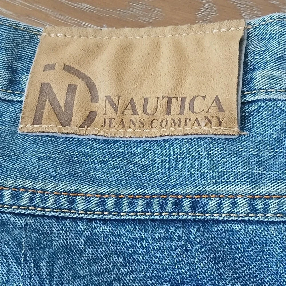 Nautica Jean Company Men Jeans Sz 36x32 Relaxed Fit Baggy Wide Leg MediumWash...